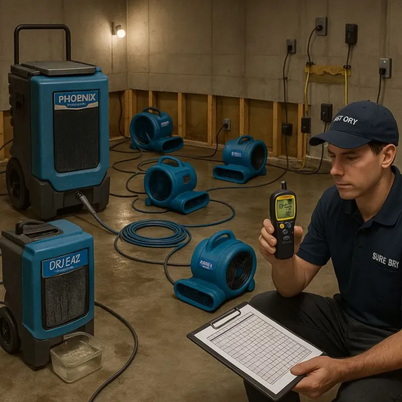 Structural Drying and Dehumidification process in Tallulah, LA